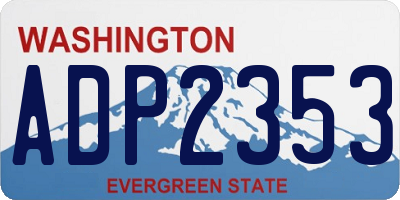 WA license plate ADP2353