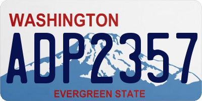 WA license plate ADP2357