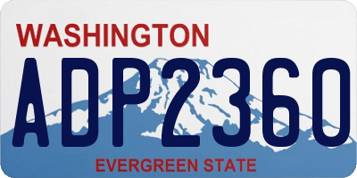 WA license plate ADP2360