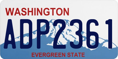 WA license plate ADP2361