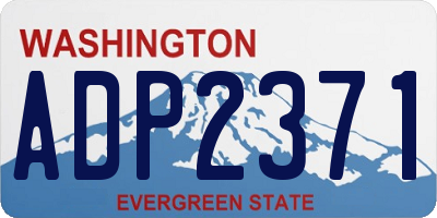WA license plate ADP2371