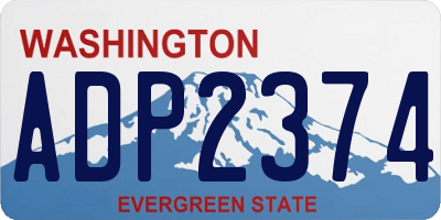 WA license plate ADP2374