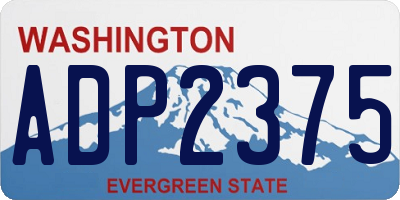 WA license plate ADP2375
