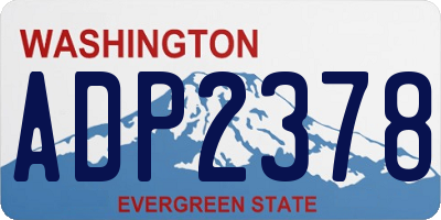 WA license plate ADP2378