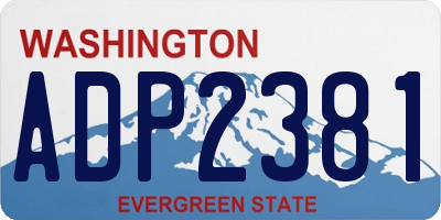 WA license plate ADP2381
