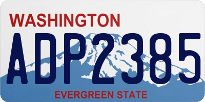WA license plate ADP2385