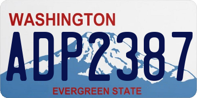 WA license plate ADP2387