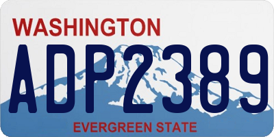 WA license plate ADP2389