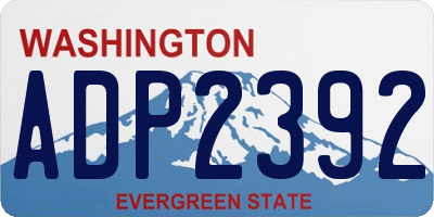 WA license plate ADP2392