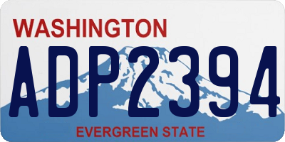 WA license plate ADP2394