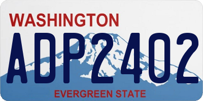 WA license plate ADP2402