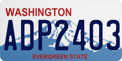 WA license plate ADP2403