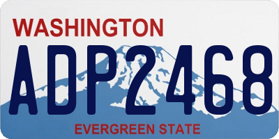 WA license plate ADP2468