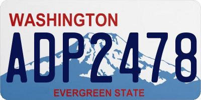 WA license plate ADP2478