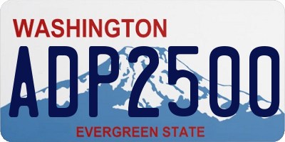WA license plate ADP2500