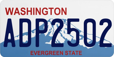 WA license plate ADP2502