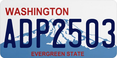 WA license plate ADP2503