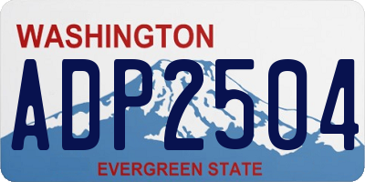 WA license plate ADP2504