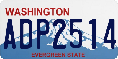 WA license plate ADP2514