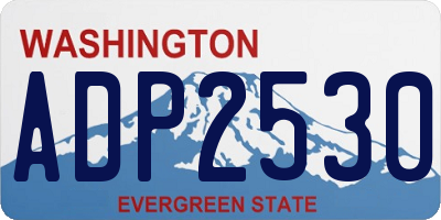 WA license plate ADP2530