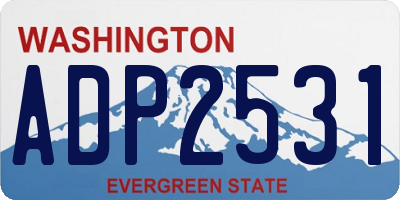 WA license plate ADP2531