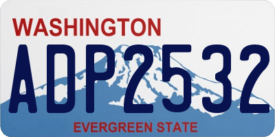 WA license plate ADP2532