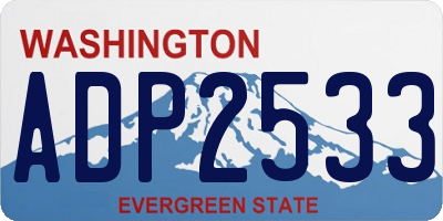 WA license plate ADP2533