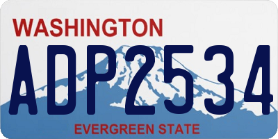 WA license plate ADP2534