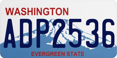 WA license plate ADP2536