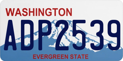 WA license plate ADP2539