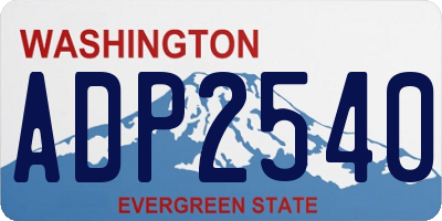 WA license plate ADP2540