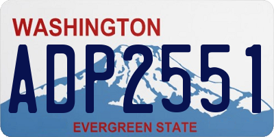WA license plate ADP2551