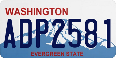 WA license plate ADP2581