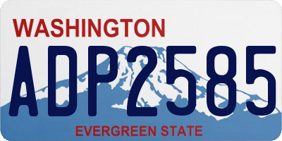 WA license plate ADP2585