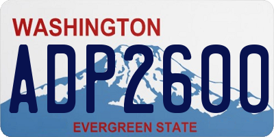 WA license plate ADP2600
