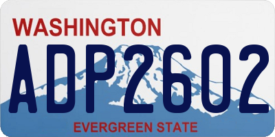 WA license plate ADP2602