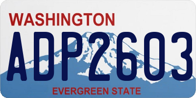 WA license plate ADP2603