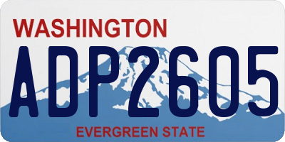 WA license plate ADP2605