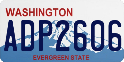 WA license plate ADP2606