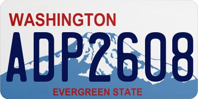 WA license plate ADP2608