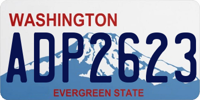 WA license plate ADP2623