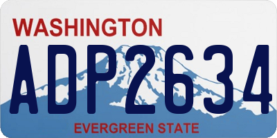WA license plate ADP2634