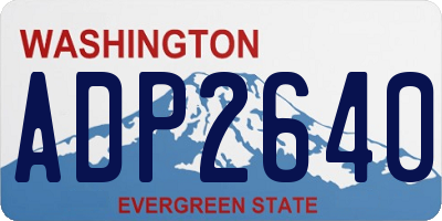 WA license plate ADP2640