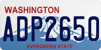 WA license plate ADP2650
