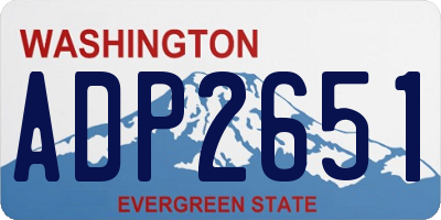 WA license plate ADP2651