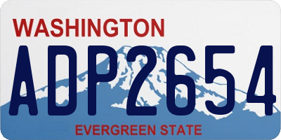 WA license plate ADP2654