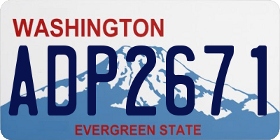 WA license plate ADP2671