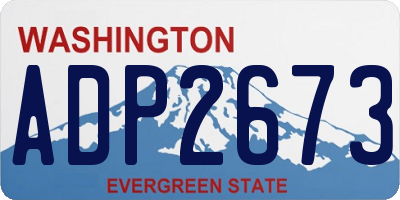 WA license plate ADP2673