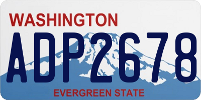 WA license plate ADP2678