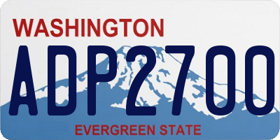 WA license plate ADP2700